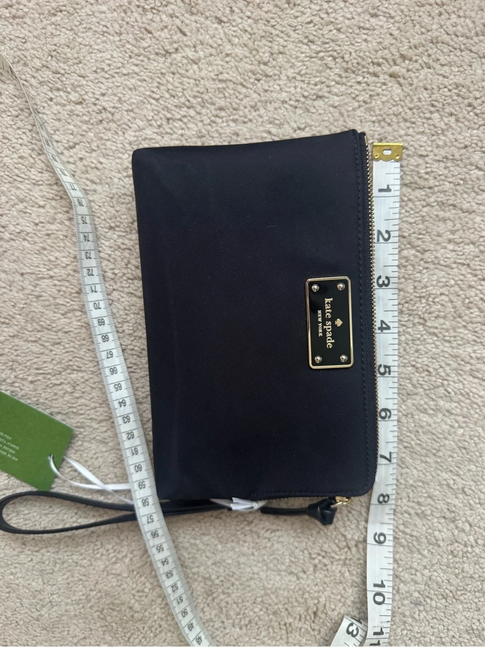 NWT Kate Spade Black Double Zipper Wristlet